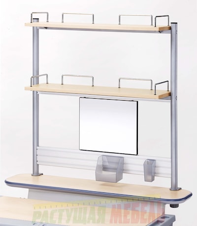 Полка-приставка для стола COMF-PRO Smart-S-Shelf Double/ белый дуб