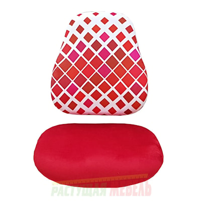 Комплект чехлов для стула Match принты/Красные ромбы